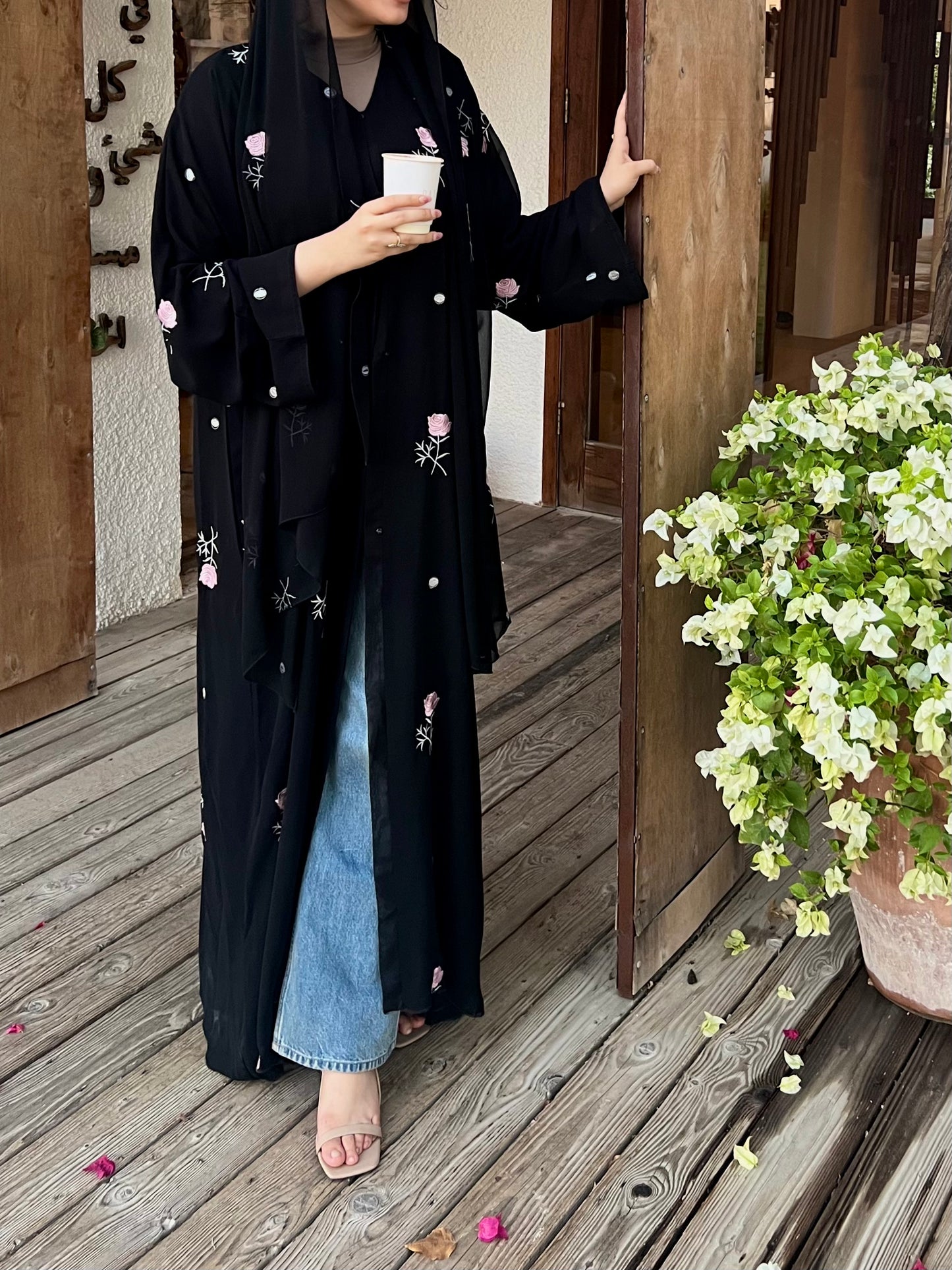 Rose Embroidery Abaya