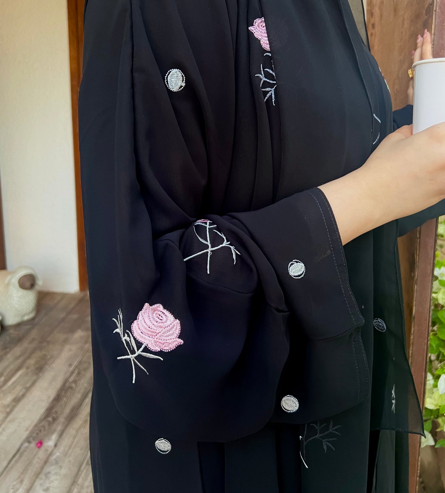 Rose Embroidery Abaya