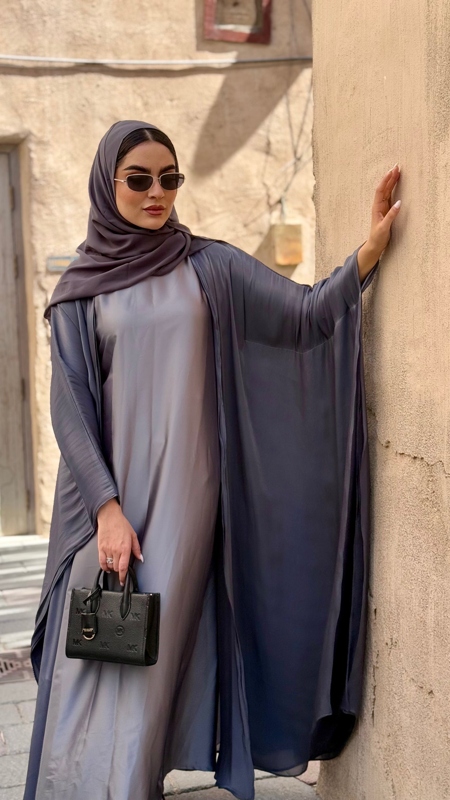 Butterfly Abaya - Grey