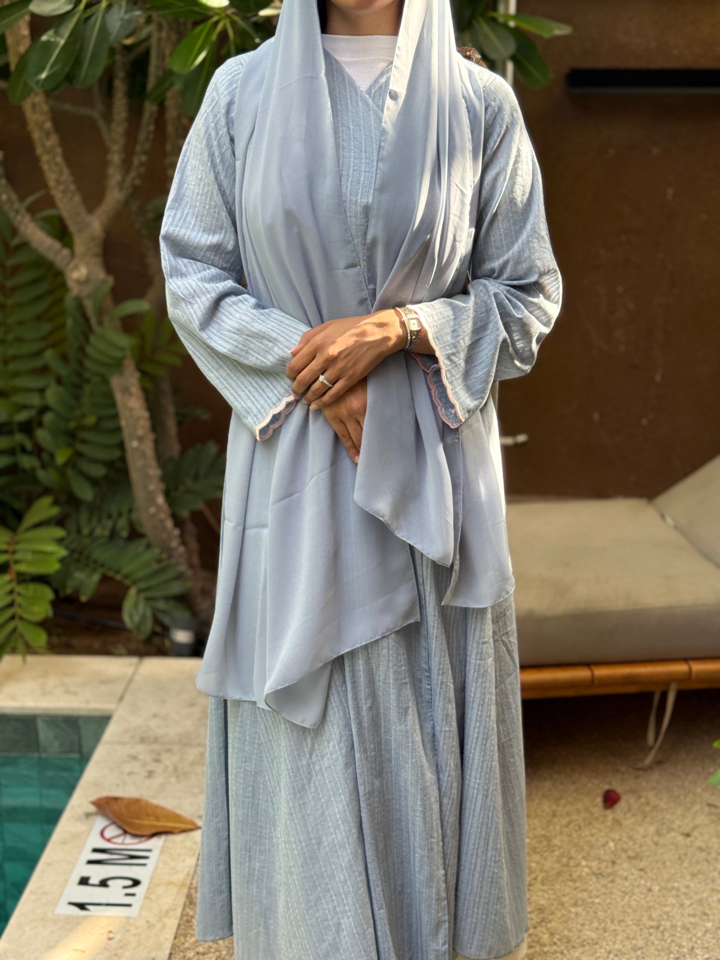 Cottoné Abaya - Sky Blue