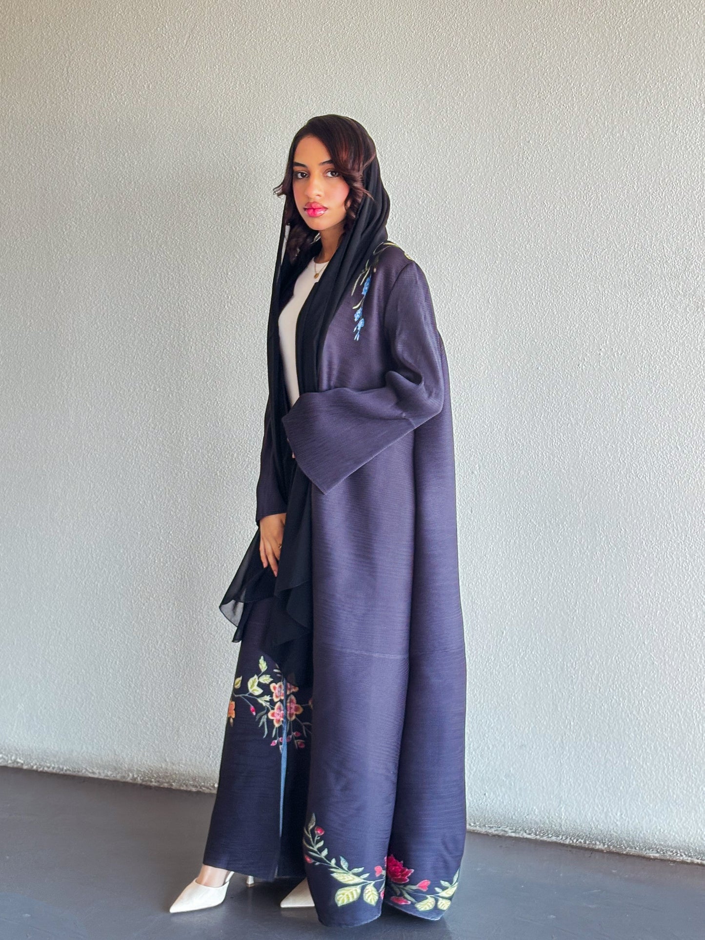Printed Abaya - Nightingale Plisse