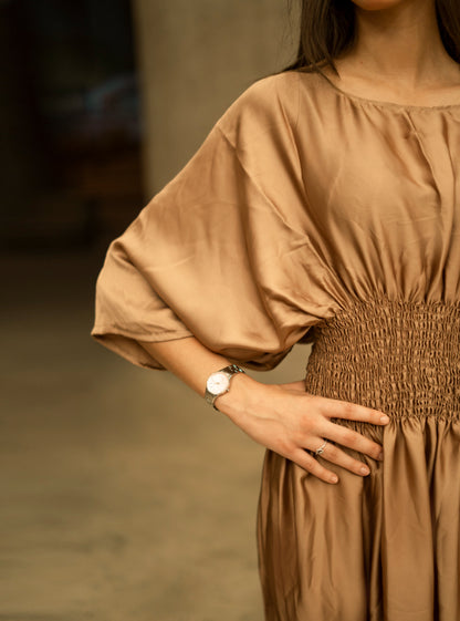 Ruched kaftan dress