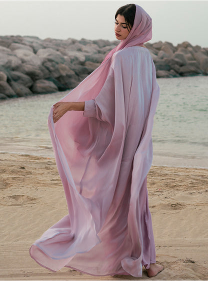 Shimmer bahraini abaya - Lilac color