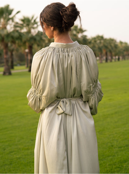 Smocked dress - Sage Green