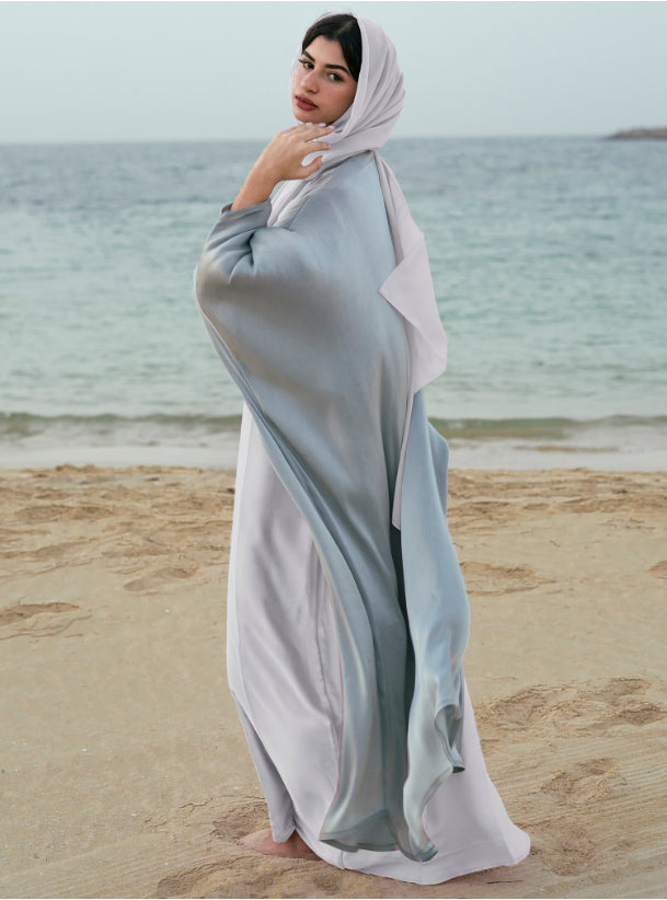 Shimmer bahraini abaya - blue color