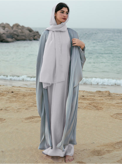 Shimmer bahraini abaya - blue color