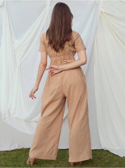 Contemporary Jumpsuit Set - Brownish Beige