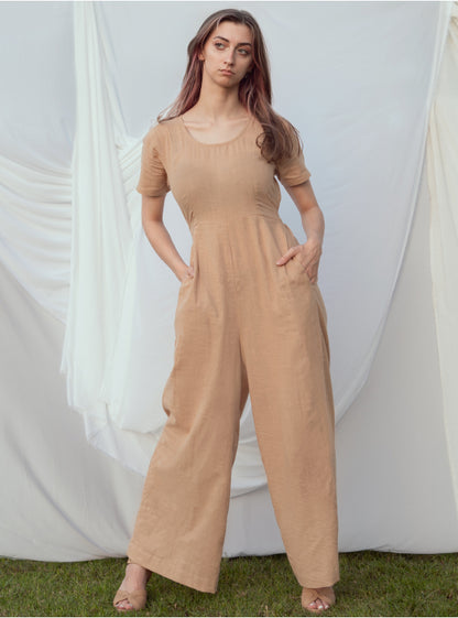 Contemporary Jumpsuit Set - Brownish Beige