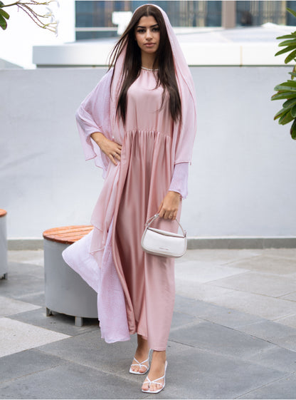 Blush Georgette Abaya