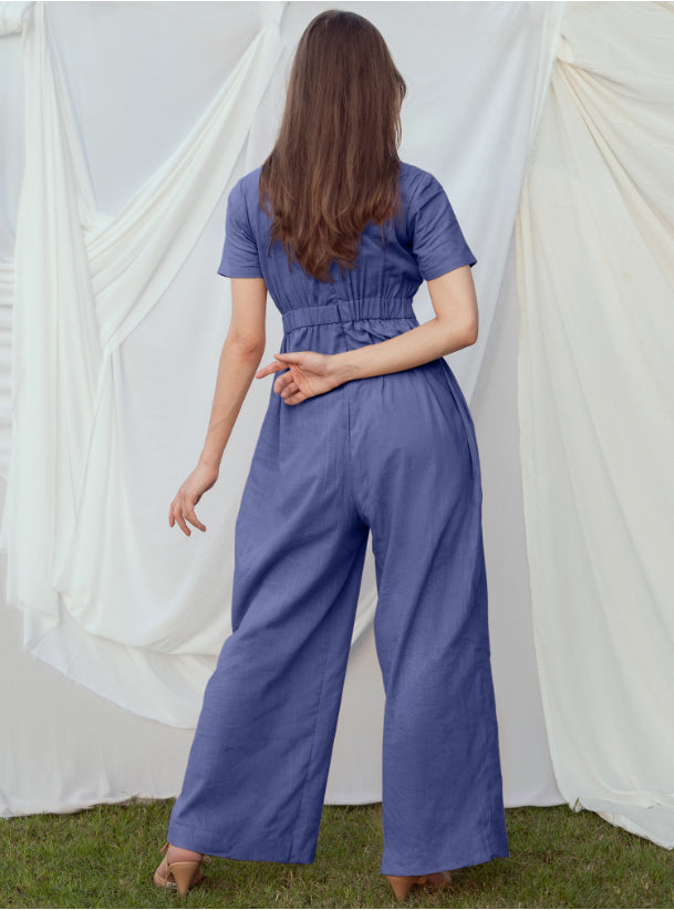 Linen Jumpsuit - Blue