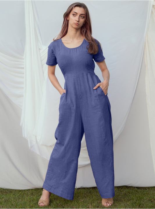 Linen Jumpsuit - Blue