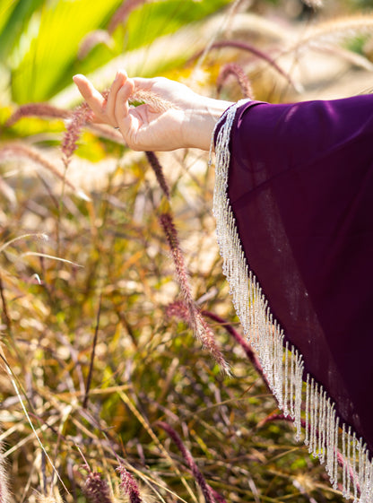 Crystal Abaya - Plum shade