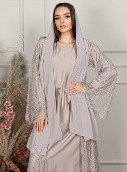 Lace charm abaya