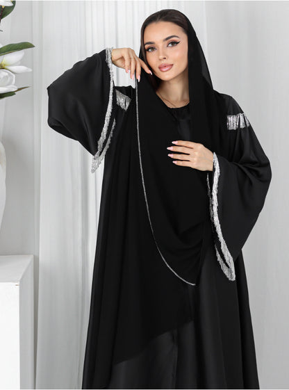 Silver Elegance abaya