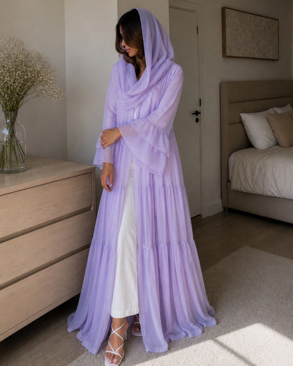 Lilac Layered Abaya