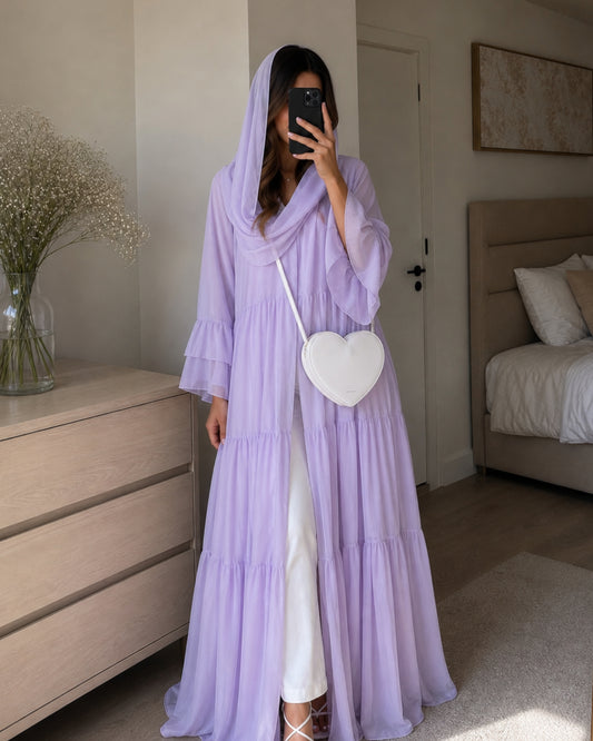 Lilac Layered Abaya