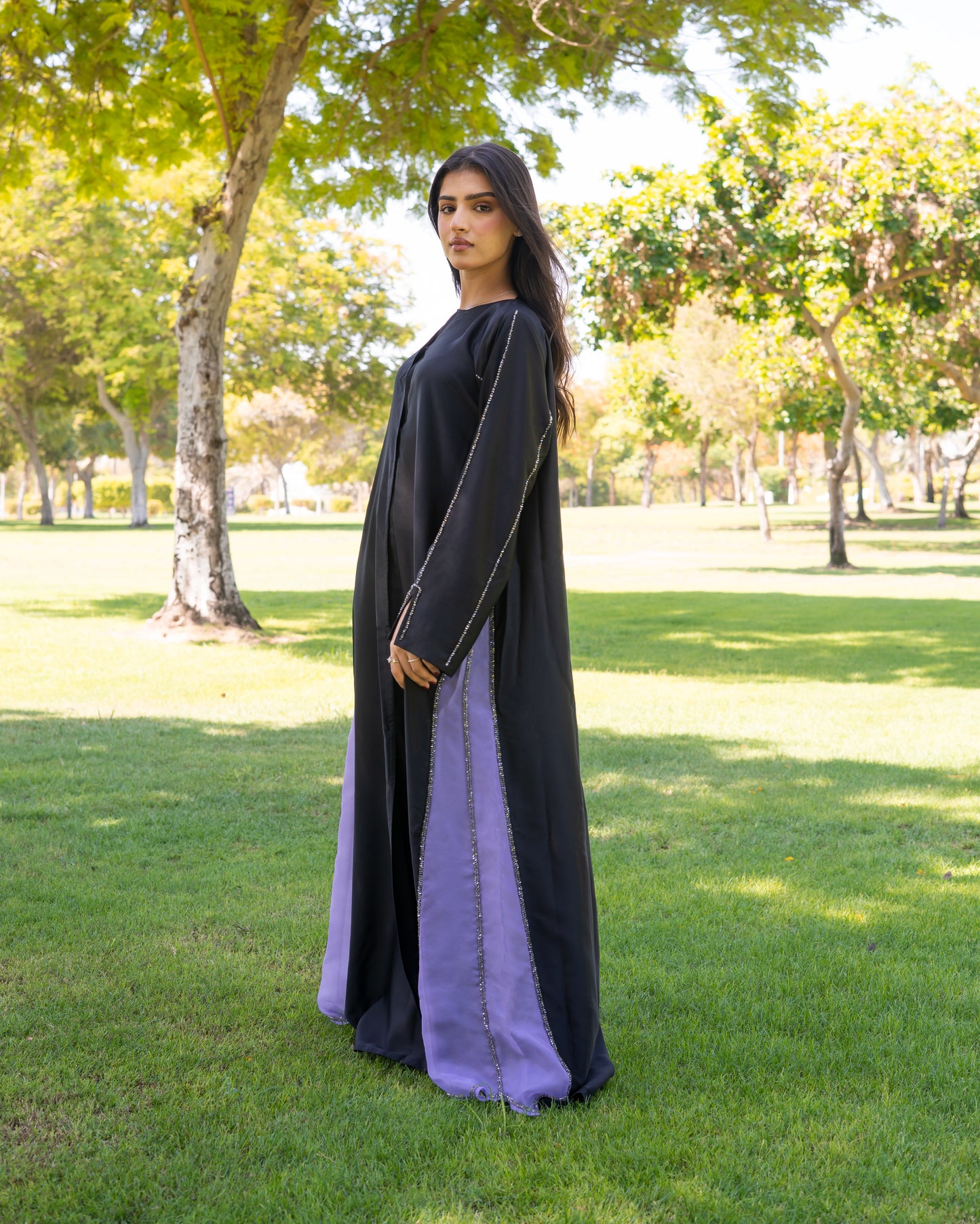 Irina Diamond Abaya - purple organza