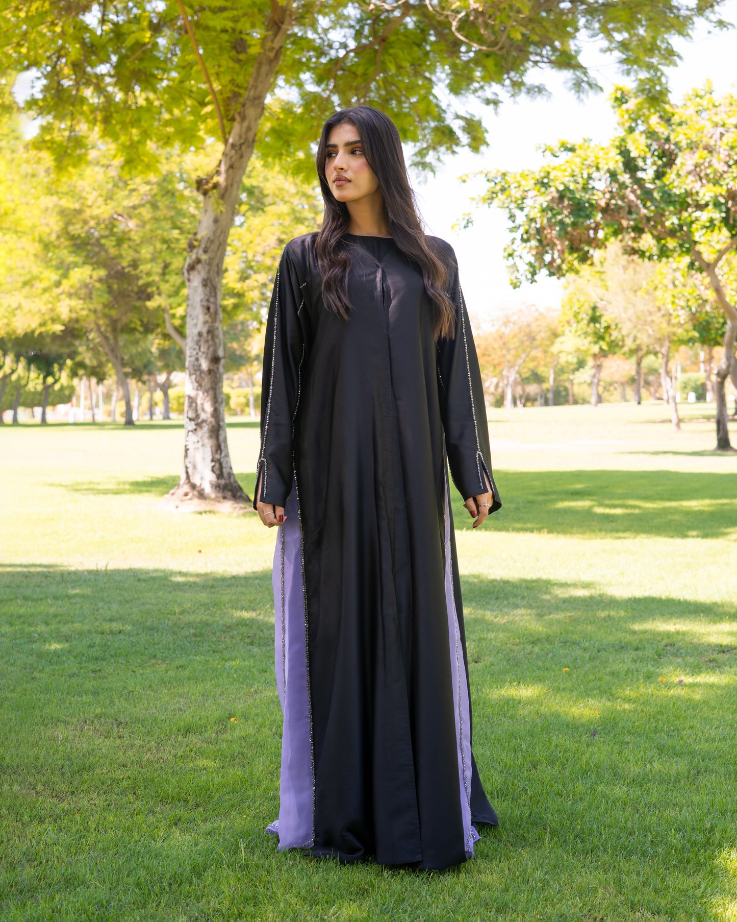 Irina Diamond Abaya - purple organza