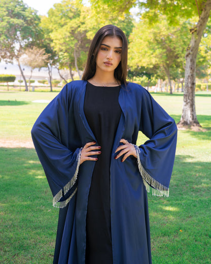 Crystal Abaya - Navy Blue