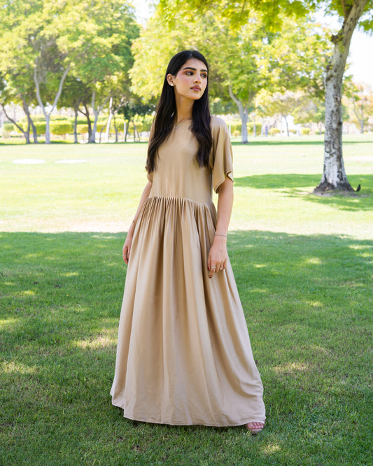 Pleated Silk Dress