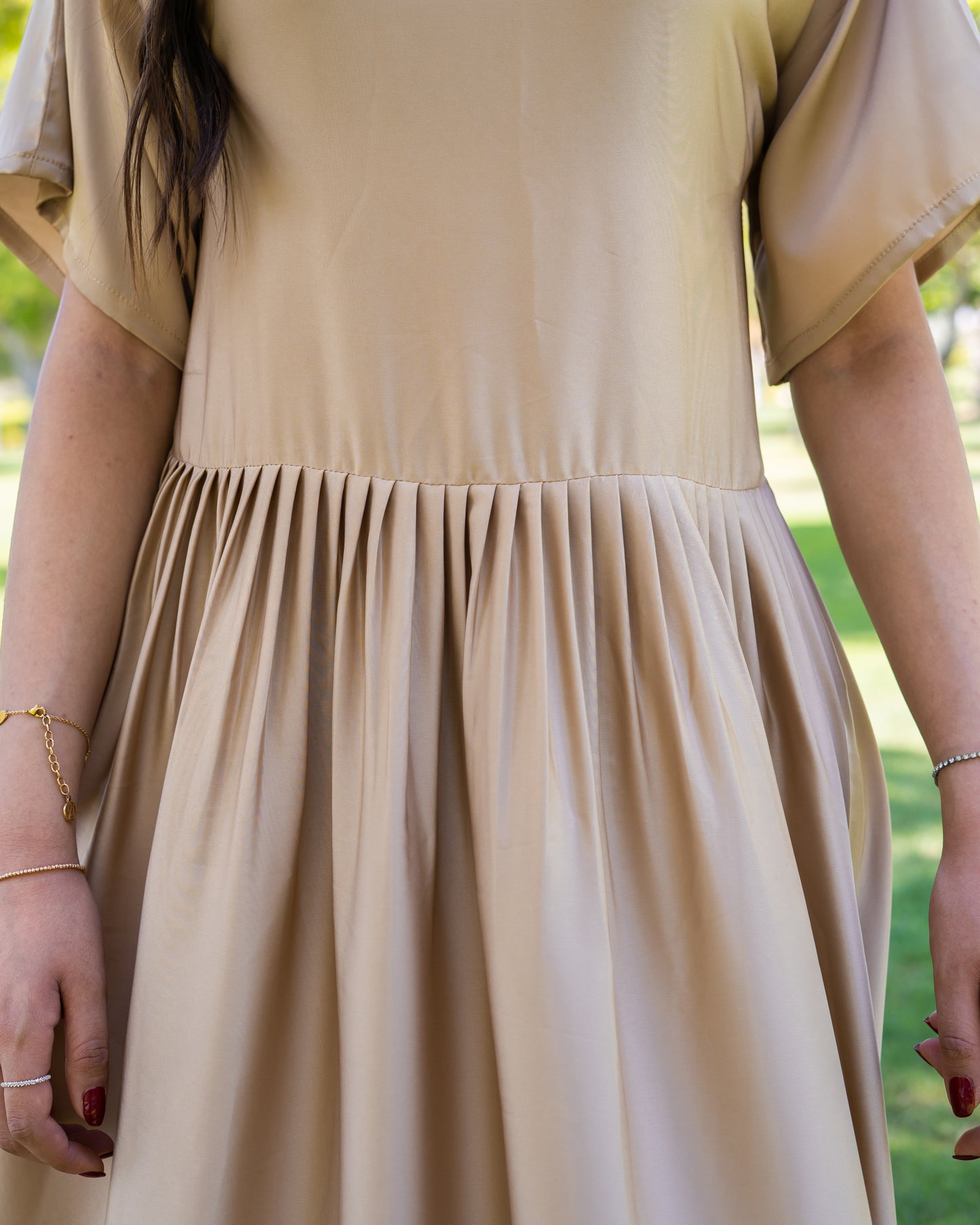 Pleated Silk Dress