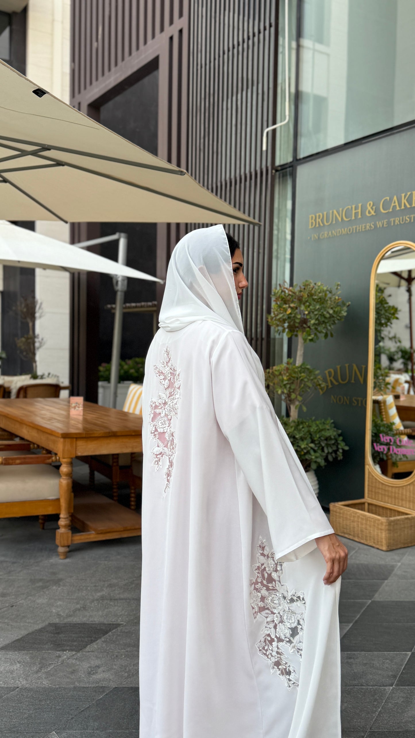 Ivory Bloom Abaya