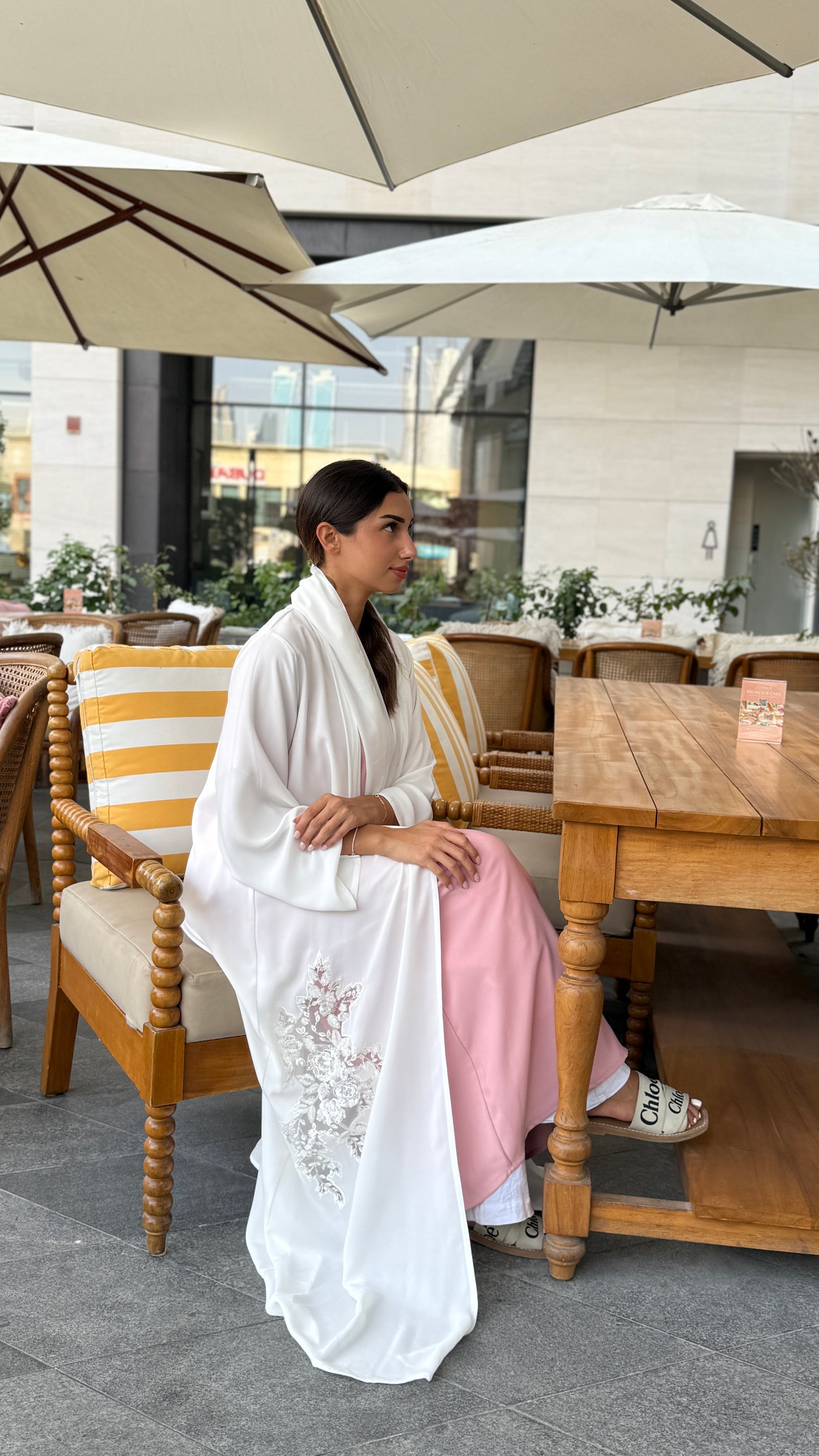 Ivory Bloom Abaya