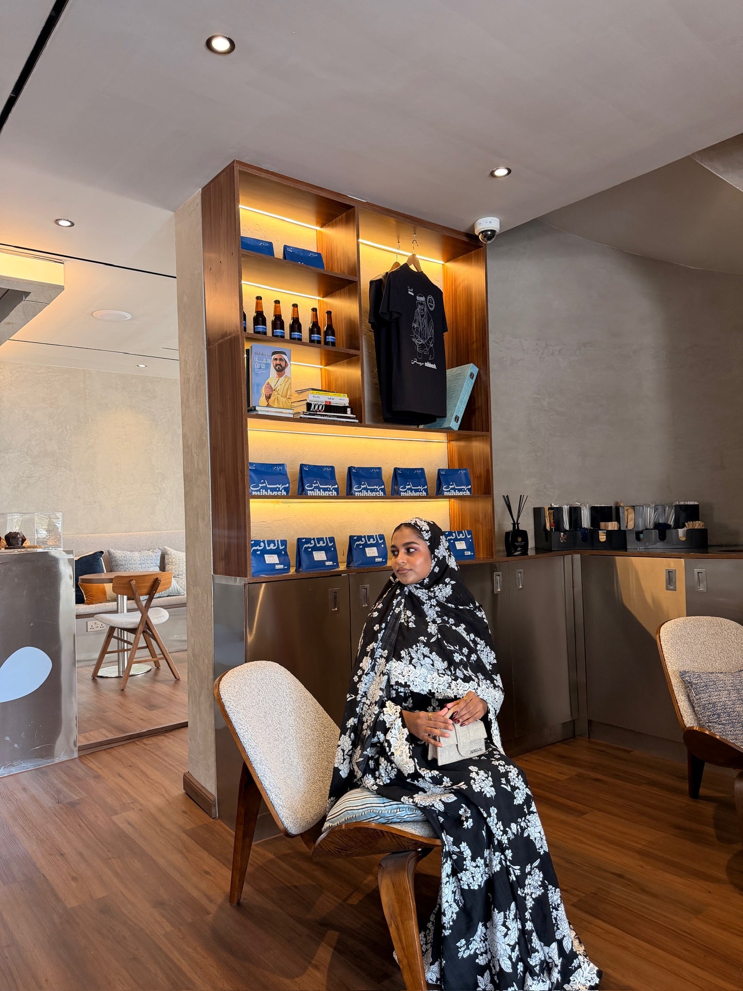 Printed Linen Abaya - Frosted Petals