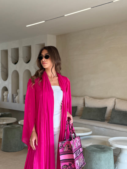 Shimmer Abaya - Ruby Pink