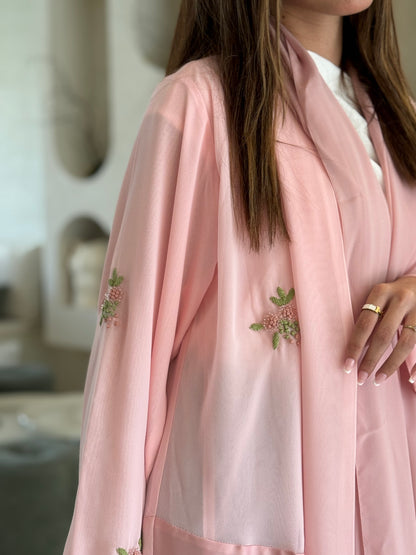 Pink Overdose - Floral Embroidered Abaya