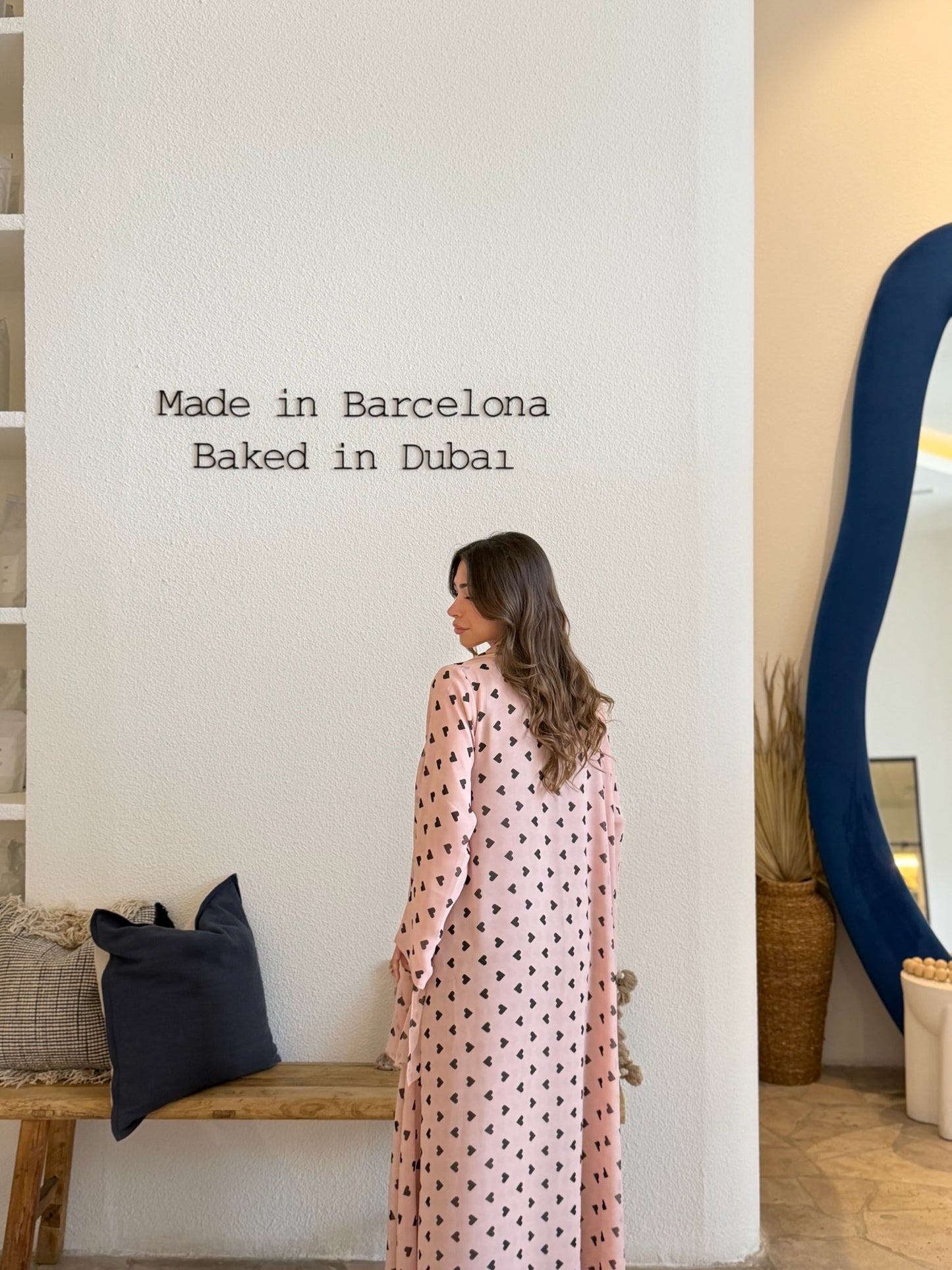 Printed Abaya - Blush Queen of Hearts