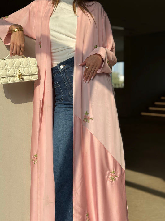 Pink Overdose - Floral Embroidered Abaya