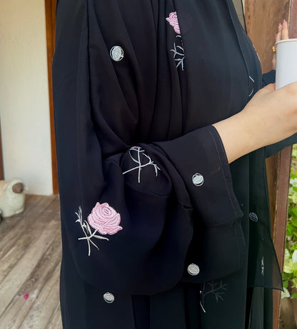 Rose Embroidery Abaya
