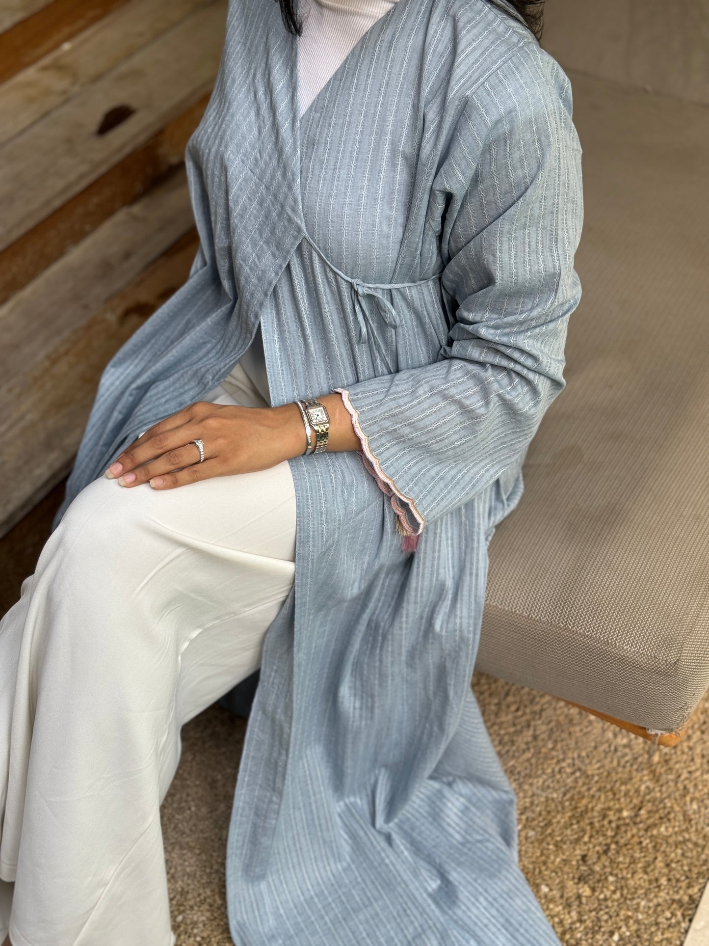 Cottoné Abaya - Sky Blue