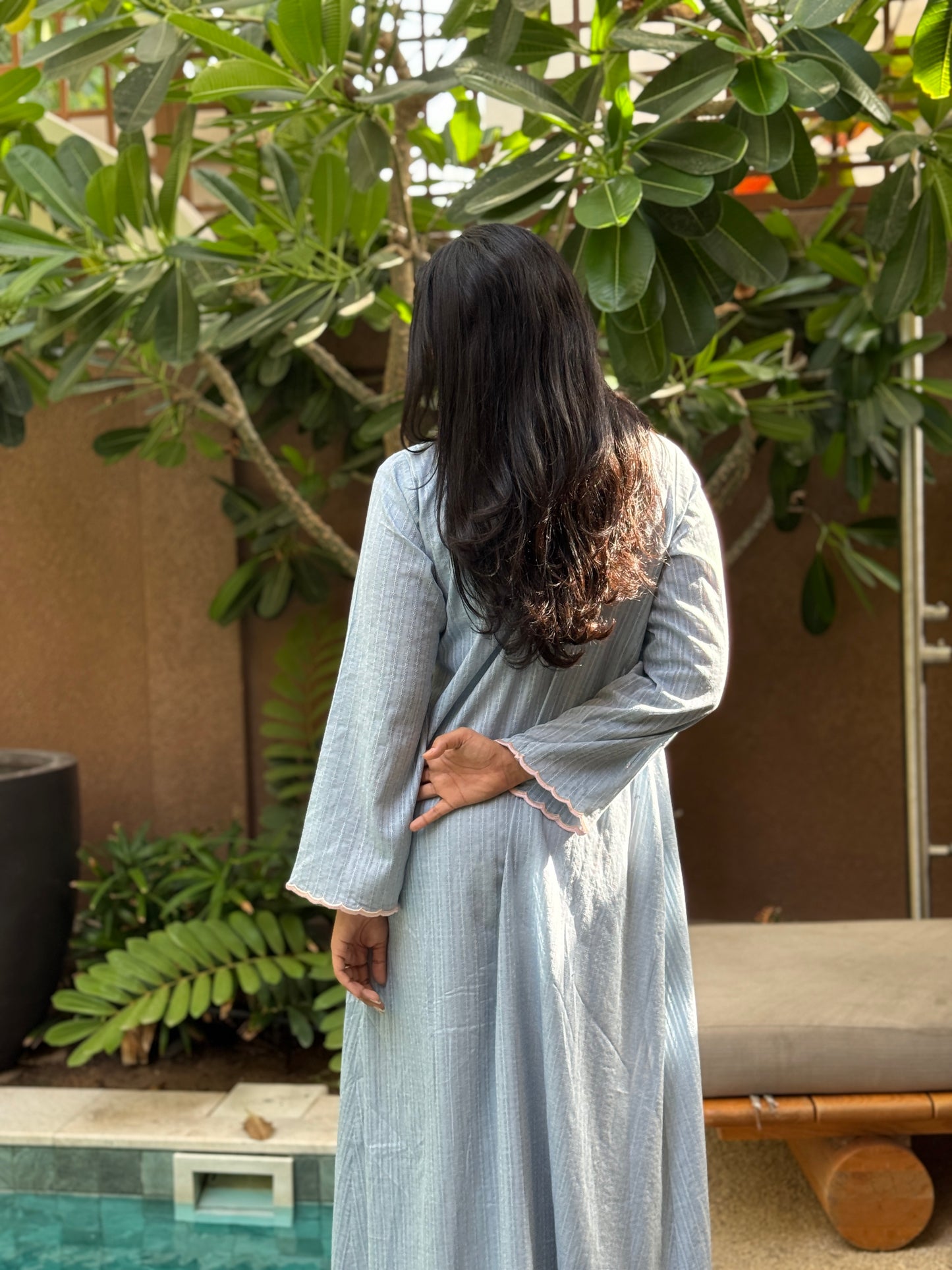 Cottoné Abaya - Sky Blue