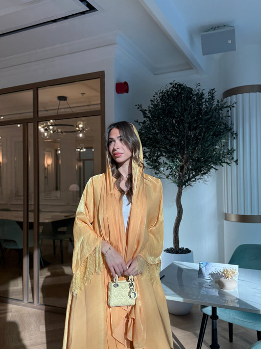 Shimmer Abaya - Topaz Yellow