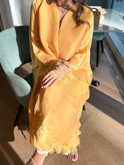 Shimmer Abaya - Topaz Yellow