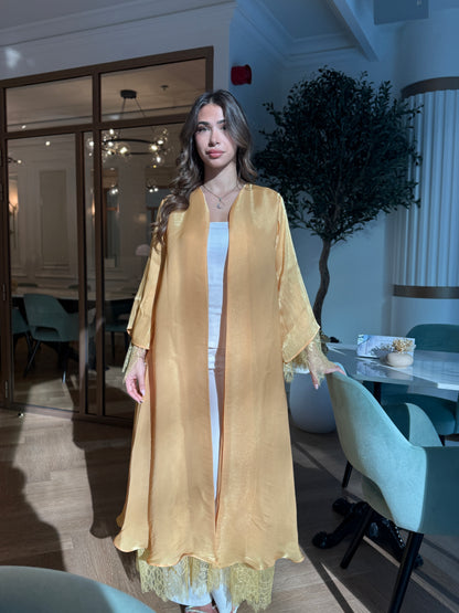 Shimmer Abaya - Topaz Yellow