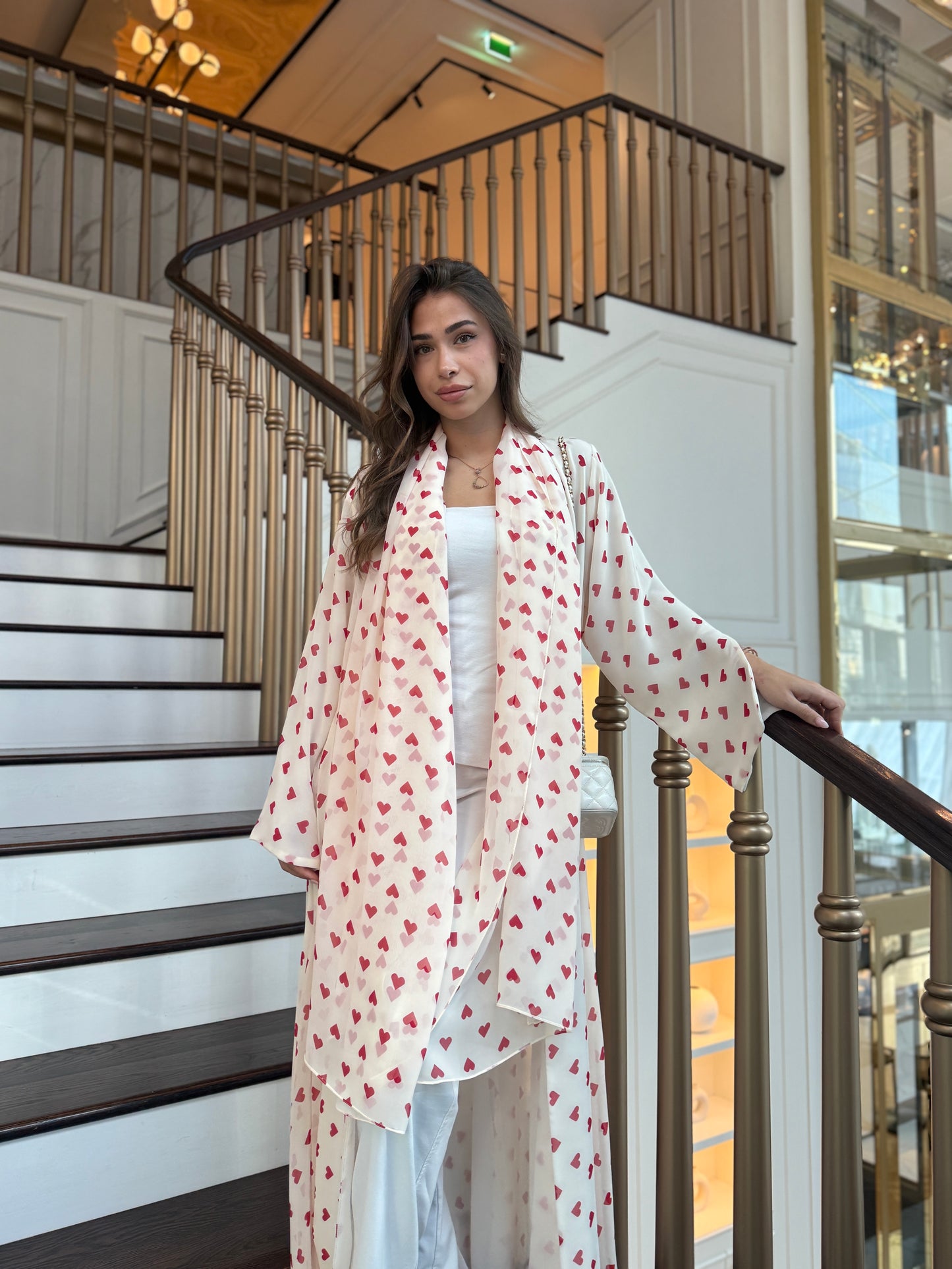 Printed Abaya - Red Queen of Hearts