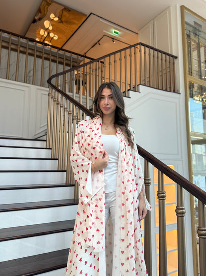 Printed Abaya - Red Queen of Hearts