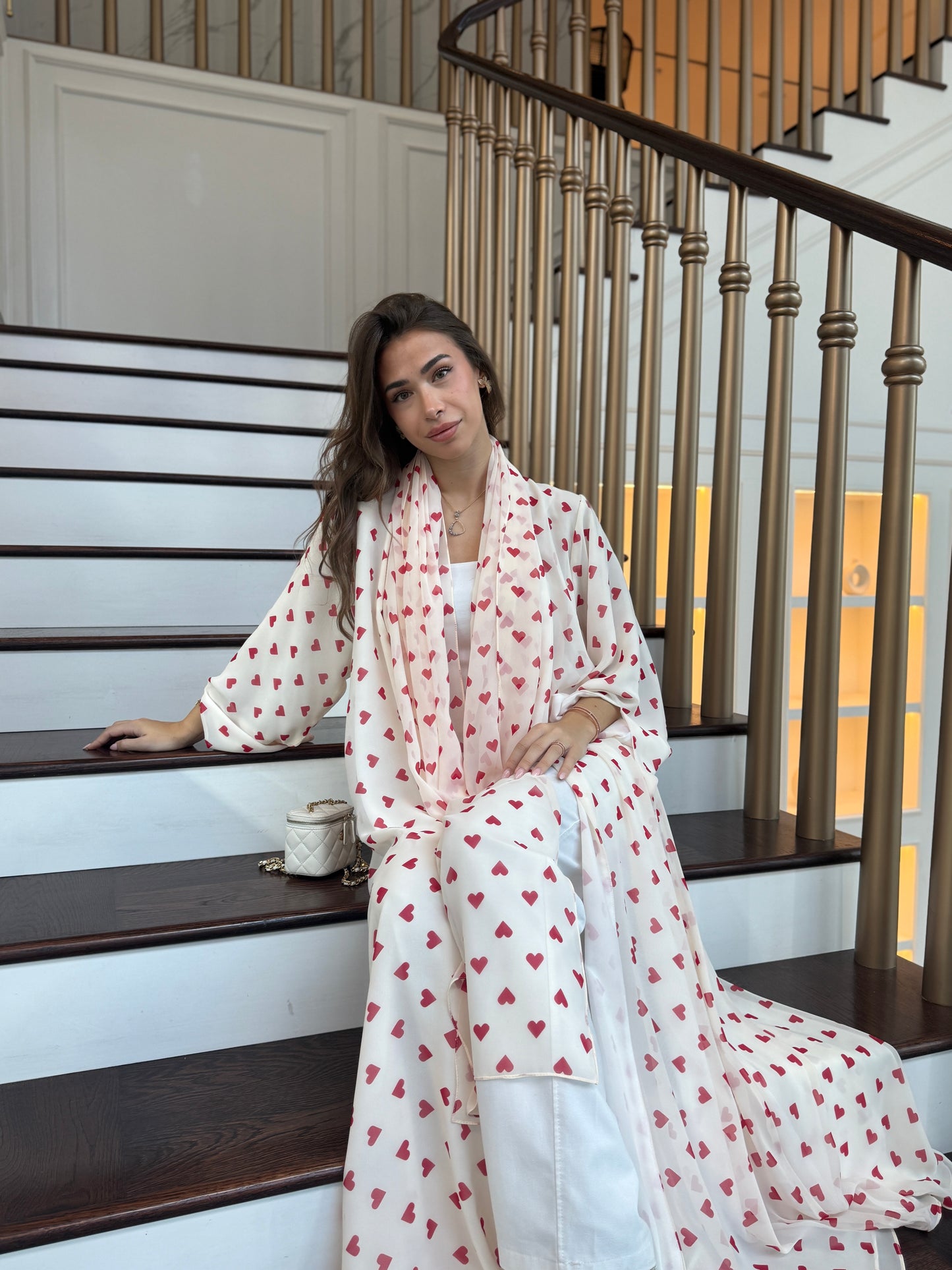 Printed Abaya - Red Queen of Hearts