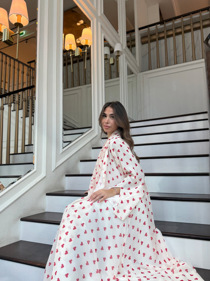 Printed Abaya - Red Queen of Hearts