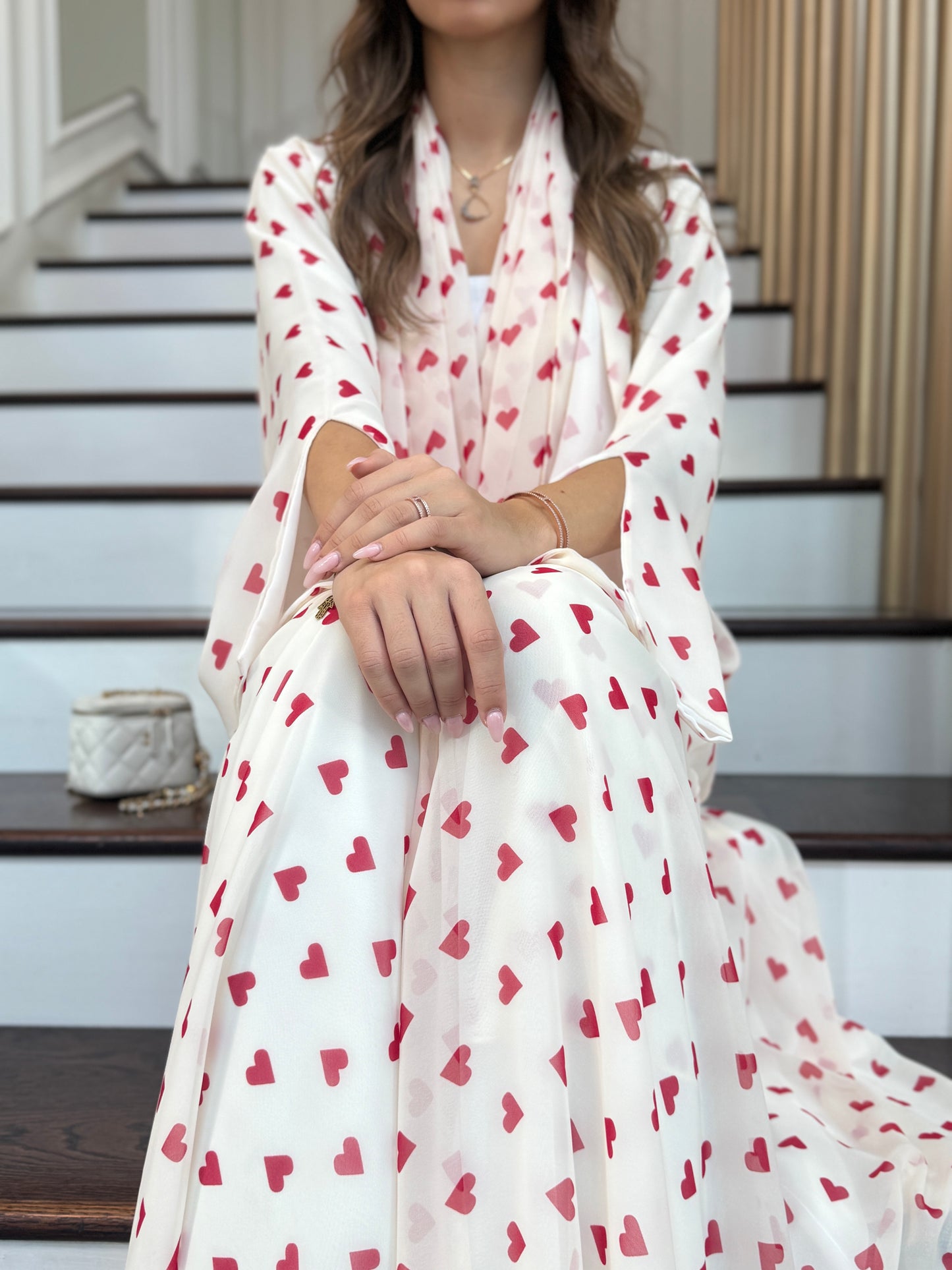 Printed Abaya - Red Queen of Hearts