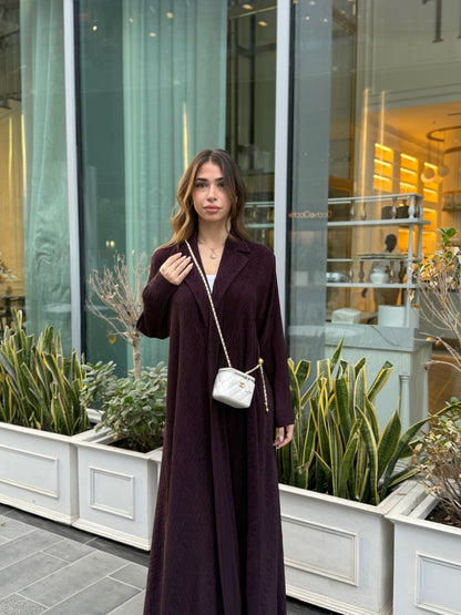 Burgundy Ribbed Abaya
