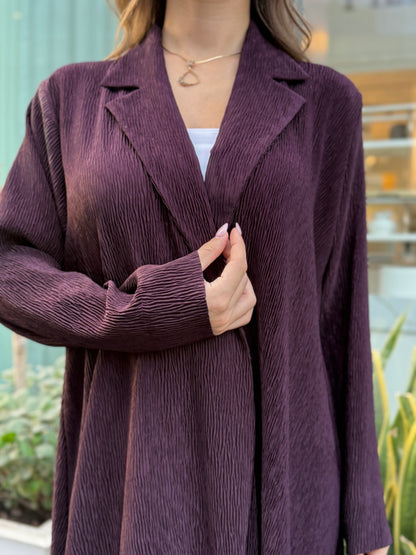 Burgundy Ribbed Abaya