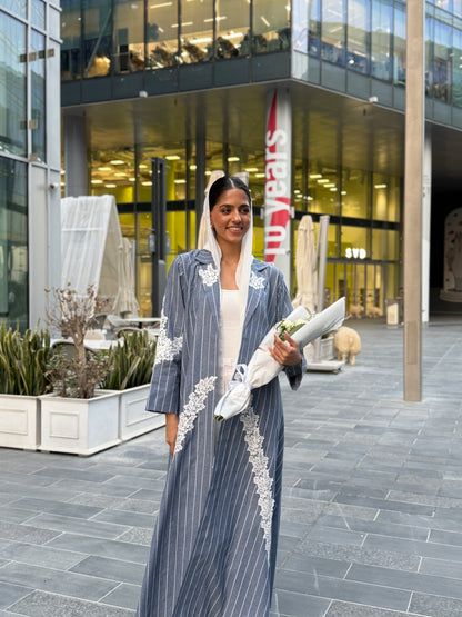 Denim Lace Abaya