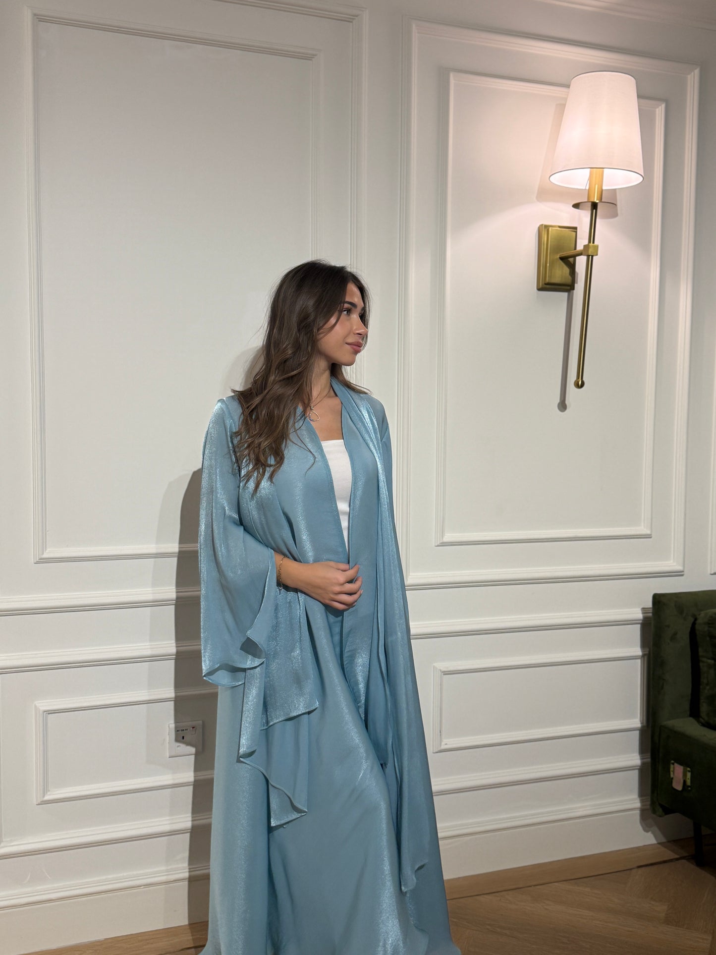 Shimmer Abaya - Topaz Blue