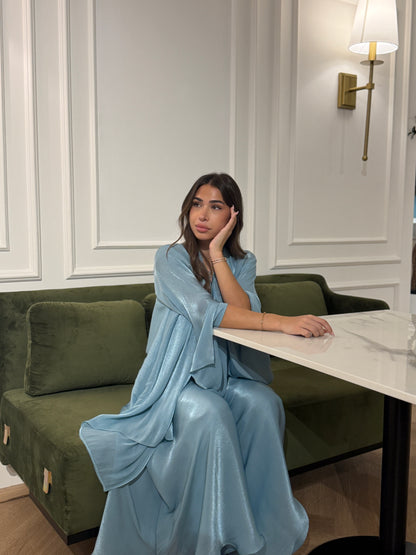 Shimmer Abaya - Topaz Blue