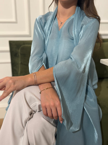 Shimmer Abaya - Topaz Blue