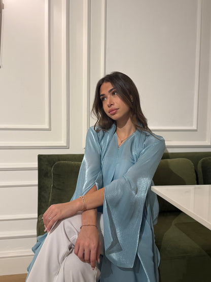 Shimmer Abaya - Topaz Blue
